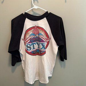 Vintage Styx 1981 Rock Tours Baseball Tee Medium